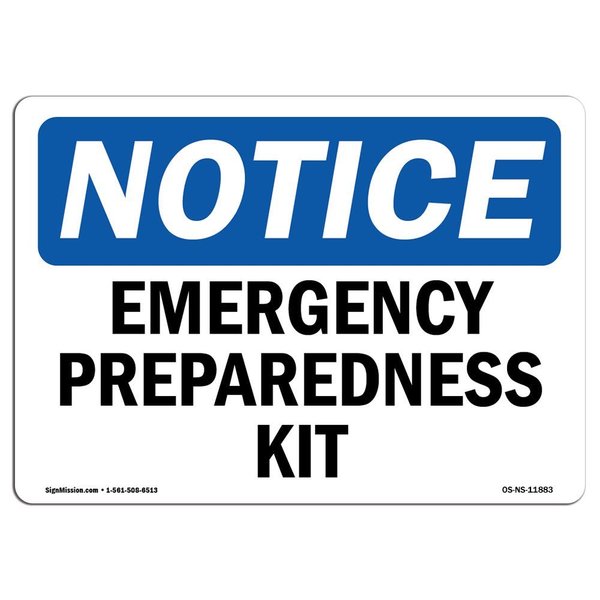 Signmission Safety Sign, OSHA Notice, 18" Height, Emergency Preparedness Kit Sign, Landscape OS-NS-D-1824-L-11883